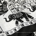 Compañeros de viaje Black Voile Elephant Printed Scarf